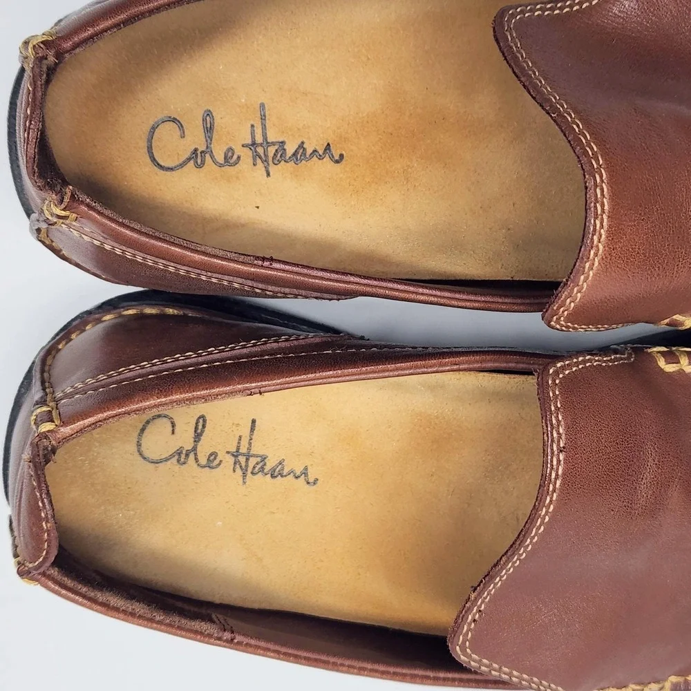 Cole Haan Air Tucker Venetian Shoes Mens Size 10.5 Brown Leather Slip On Loafers